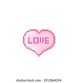 Pixel art background. Heart pixel art. Vector illustration. Valentine's Day.