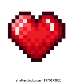 Pixel art background. Heart pixel art. Vector illustration. Valentine's Day.