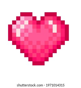 Pixel art background. Heart pixel art. Vector illustration. Valentine's Day.