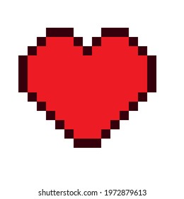 Pixel art background. Heart pixel art. Vector illustration. Valentine's Day.