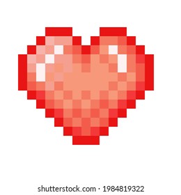 Pixel art background. Heart pixel art. Vector illustration. Valentine's Day.