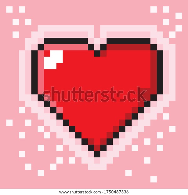 Pixel Art Background Love Art Background Stock Vector (Royalty Free