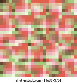 Pixel art background. Vector illustration. Abstract color square pixel pattern. Mosaic background
