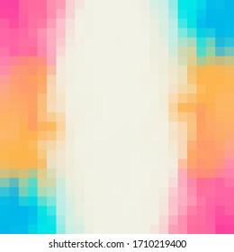 Pixel art background. Vector illustration. Abstract pink square pixel pattern. Mosaic background