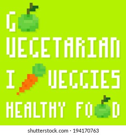 Pixel art background for vegetarian theme