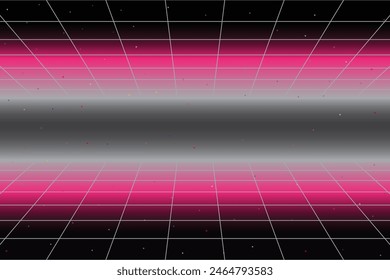 Pixel art background.8 bit game. retro game. for game assets in vector illustrations. Retro Futurism Sci-Fi Background. glowing neon grid. and stars from vintage arcade comp