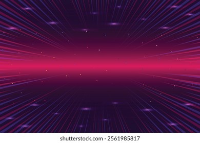 Pixel art background.8 bit game. retro game. for game assets in vector illustrations. Retro Futurism Sci-Fi Background. glowing neon grid. and stars from vintage arcade comp