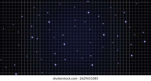 Pixel art background.8 bit game. retro game. for game assets in vector illustrations. Retro Futurism Sci-Fi Background. glowing neon grid. and stars from vintage arcade comp