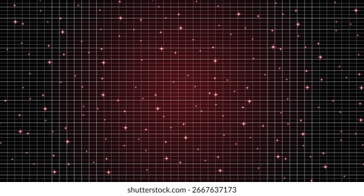 Pixel art background.8 bit game. retro game. for game assets in vector illustrations. Retro Futurism Sci-Fi Background. glowing neon grid. and stars from vintage arcade comp