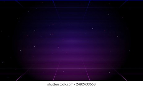 Pixel art background.8 bit game.retro game. for game assets in vector illustrations.Retro Futurism Sci-Fi Background. glowing neon grid.and stars from vintage arcade comp