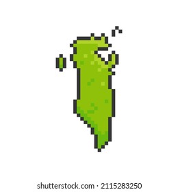 Mapa de Arte Pixel de Bahréin. Ilustración de vectores de arte de píxeles de 8 bits - Vector EPS 10