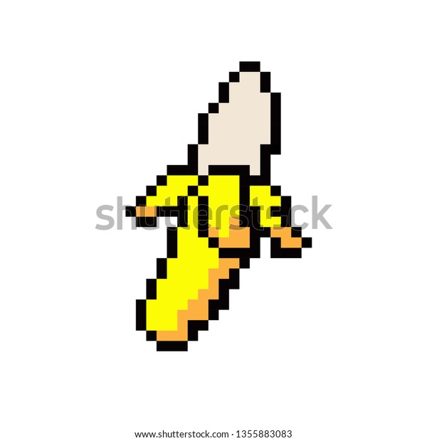 Image Vectorielle De Stock De Pixel Art Banana 1355883083
