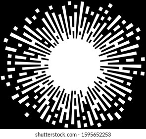 Pixel art banner with place and space to insert your text or image. Black and white abstract vector.