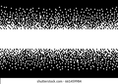 Pixel art banner and place   space for your text  Black   white abstract vector 