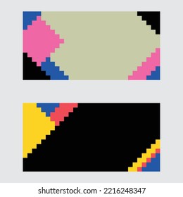 Arte de píxeles. Fondo plano geométrico fijado en el cartel