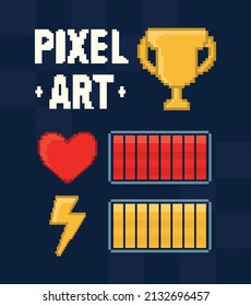 pixel art bars cartel with lettering