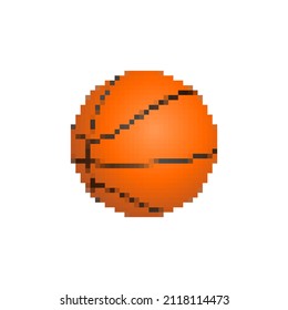 Pixel art basketball ball illustration.