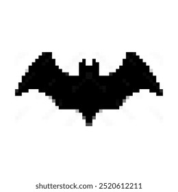 pixel art bat icon vector on white background