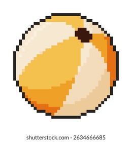 Pixel art beach ball icon in 8 bit style. Retro 80s,90s video game graphics