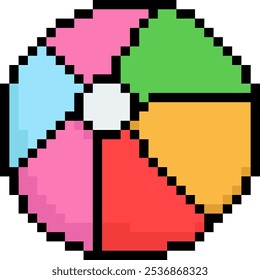 Pixel Art Beach Ball Vetor Ilustração