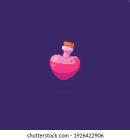 Pixel Art Beautiful Love Potion Bottle 