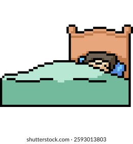 pixel art of bedroom sleeping comfort isolated background