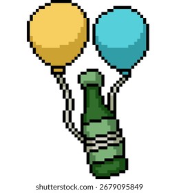 Pixel arte de la mosca de la cerveza con el fondo aislado del globo