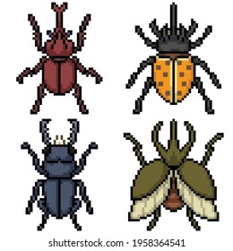 pixel art of beetle top view