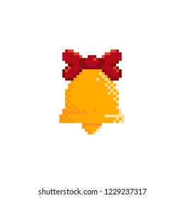 Pixel art bell vector icon. Sign for web, mobile design and 8 bit games.
Vector illustration. Christmas, winter, holiday symbol.