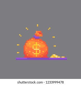 Pixel art big bag of money.