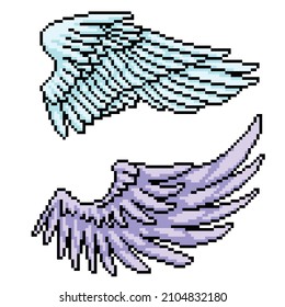 pixel art of bird angel wing