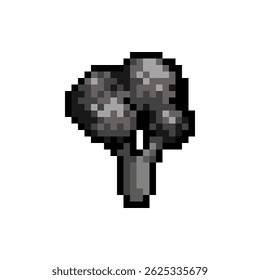 Pixel art black broccoli illustration. pixel art logos. pixel art food