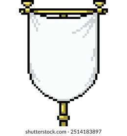 pixel art of blank midieval flag isolated background