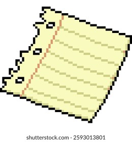 pixel art of blank paper memo isolated background