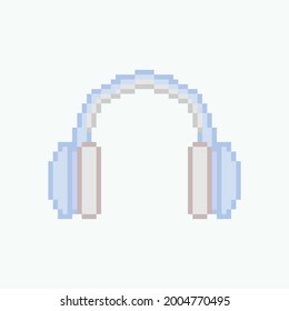 arte de píxeles de auriculares azules