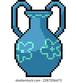 pixel art of blue vase decoration