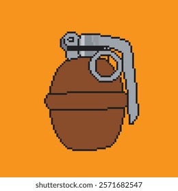 pixel art bomb, vector illustration on isolated background.
