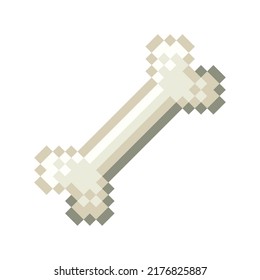 Pixel art of a Bone. Isolated vector file.