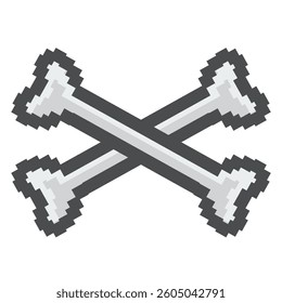 pixel art of bone the style of an old video game, pixelated 8bit