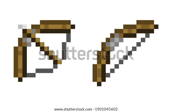 Pixel Art Bow Arrow Editable Vector Stock Vector (Royalty Free ...