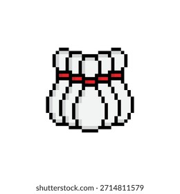 pixel art boliche jogo 8 bit ícone vetor para o logotipo do jogo de computador