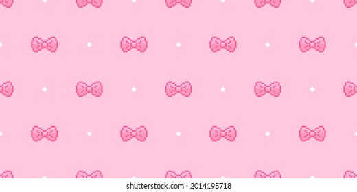 Pixel Art Bows Ribbons Pink Seamless Stock Vector (Royalty Free ...