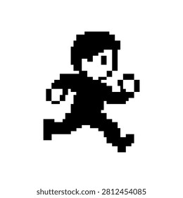 Pixel art boy running active