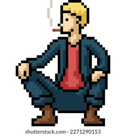 pixel art of boy thug smoke