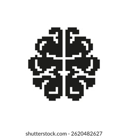 Pixel Art Brain Icon. Cognitive Function, Intelligence, And Mental Health Symbol. Neural Network And Creativity Representation. Isolated Vector Illustration. - Powered by Shutterstock - Get 15% off with code: PIKWIZARD15