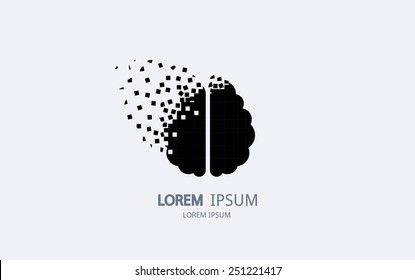 Pixel Art Brain Logo Vector Logotype Stock Vector (Royalty Free ...