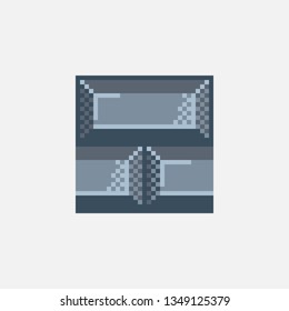 Pixel art brick texture for game platforms.
Vector illustration. 8 - bit sprite.