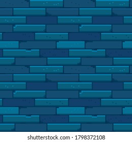 Pixel art brick wall seamless pattern. Vector illustration.