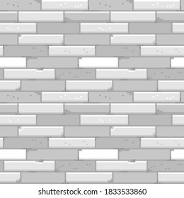 Pixel art brick wall seamless pattern. Vector illustration.