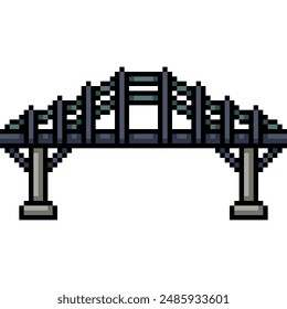 pixel art of bridge fence loop isolated background